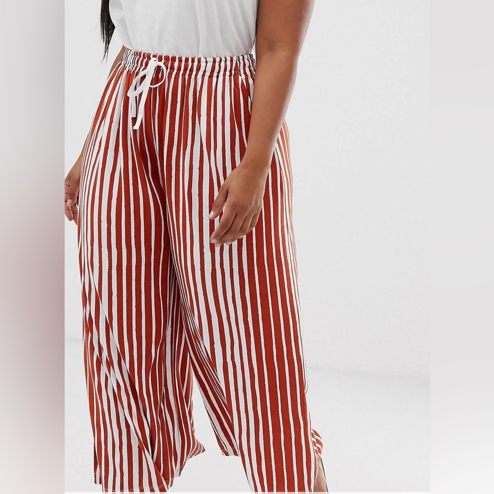 ASOS Design Plus Wide Leg Stripe Pants